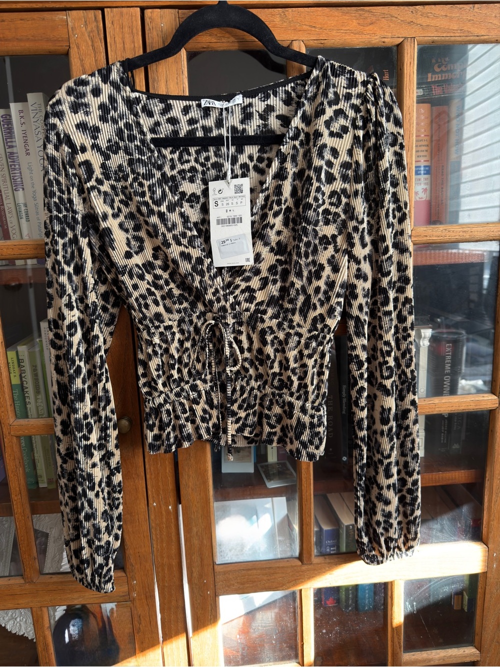 Zara Leopard Print Pleated Top NWT – S